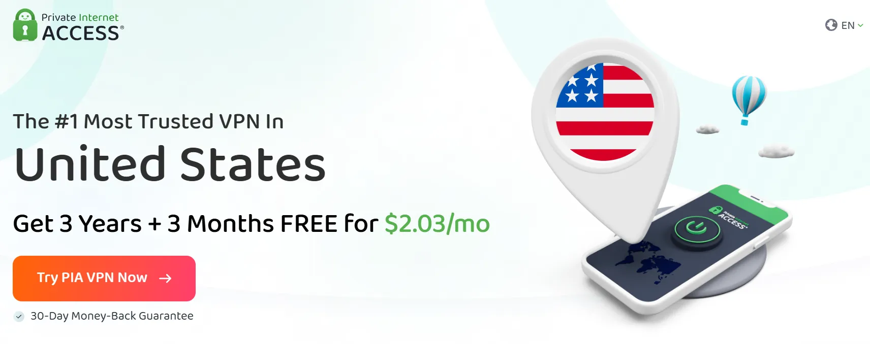 Private Internet Access VPN Homepage